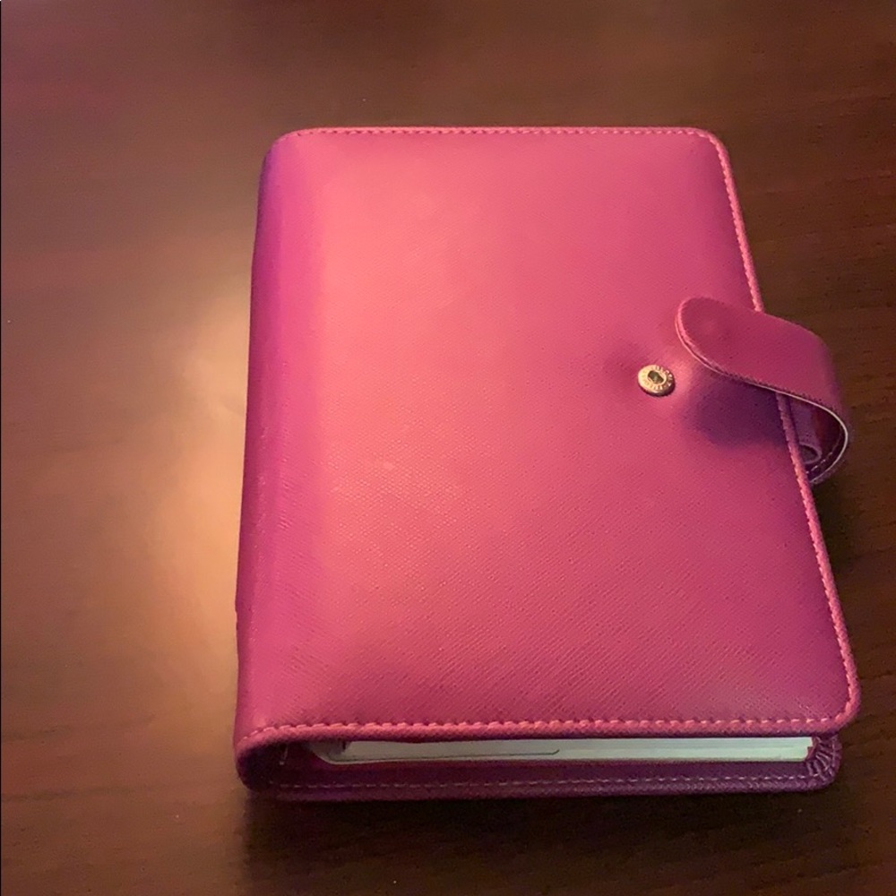 Raspberry Saffiano  Filofax personal organizer